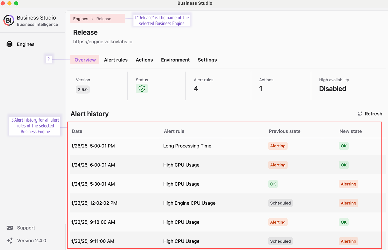 View all alert events in a unified dashboard.