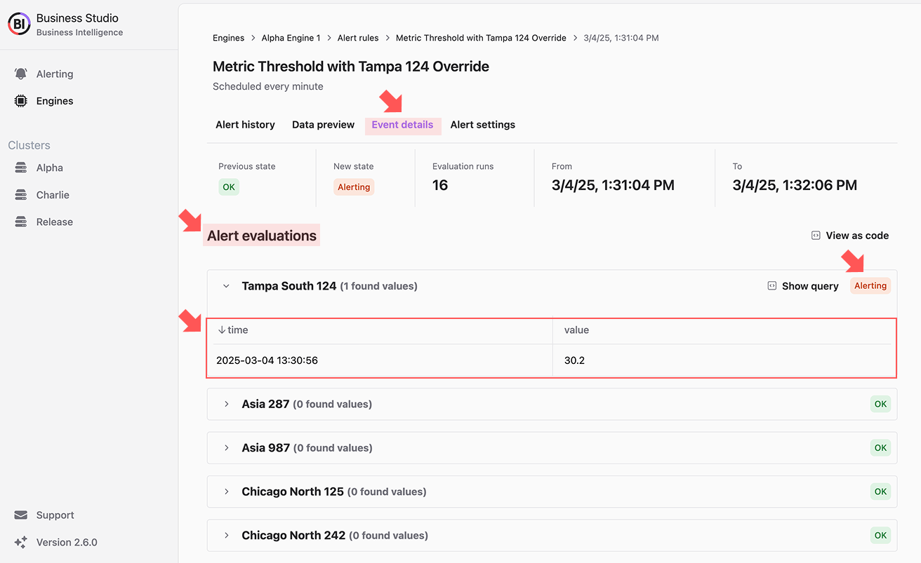 Data frame headers bring clarity to the Event Details page.