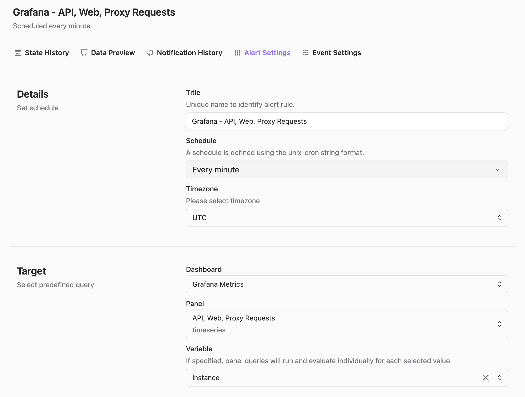 Select Timezone from the list to schedule alerts and reports.