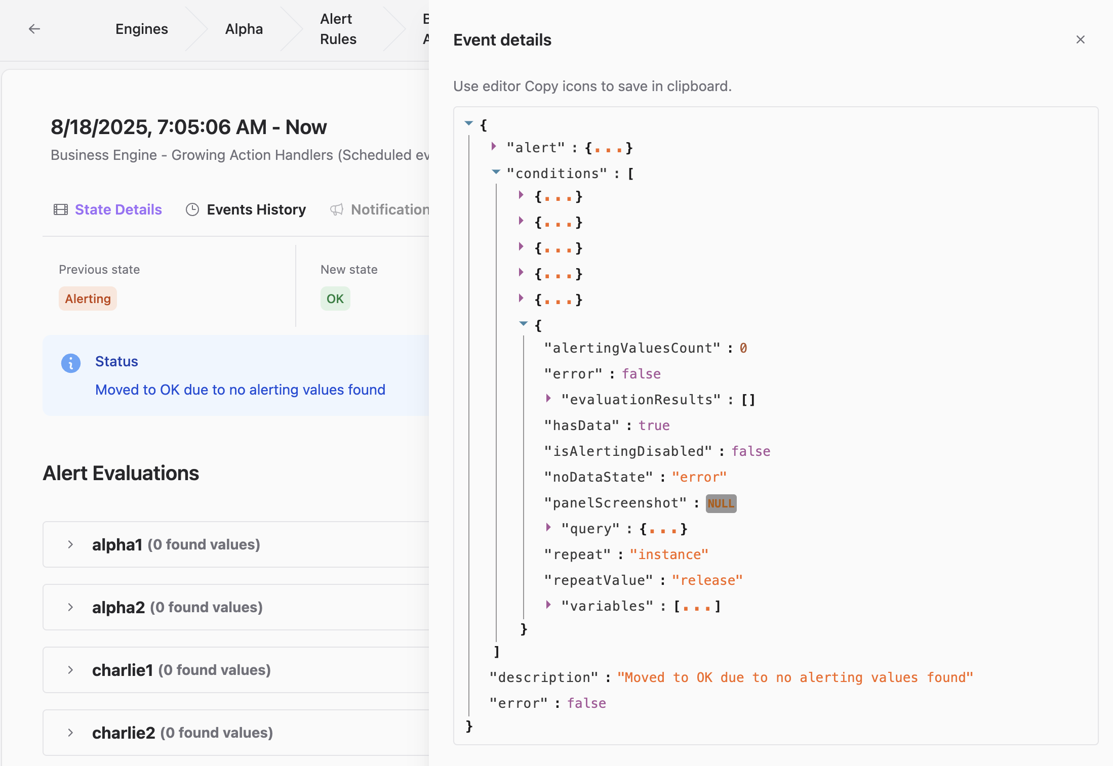 Event details stored as JSON for technical analysis load faster and are more responsive.