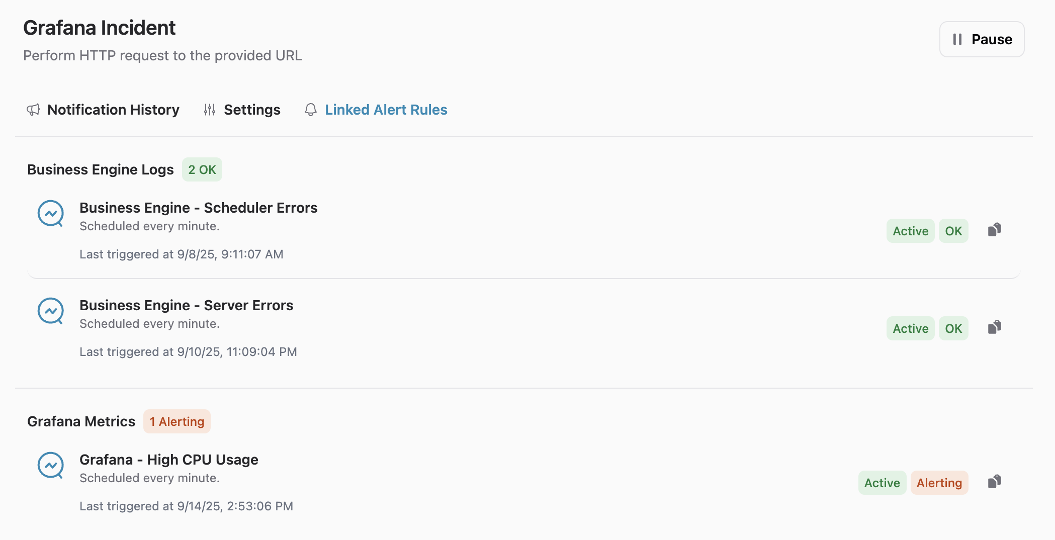 Easily identify linked Alert Rules for specific actions in PulseBI Studio.