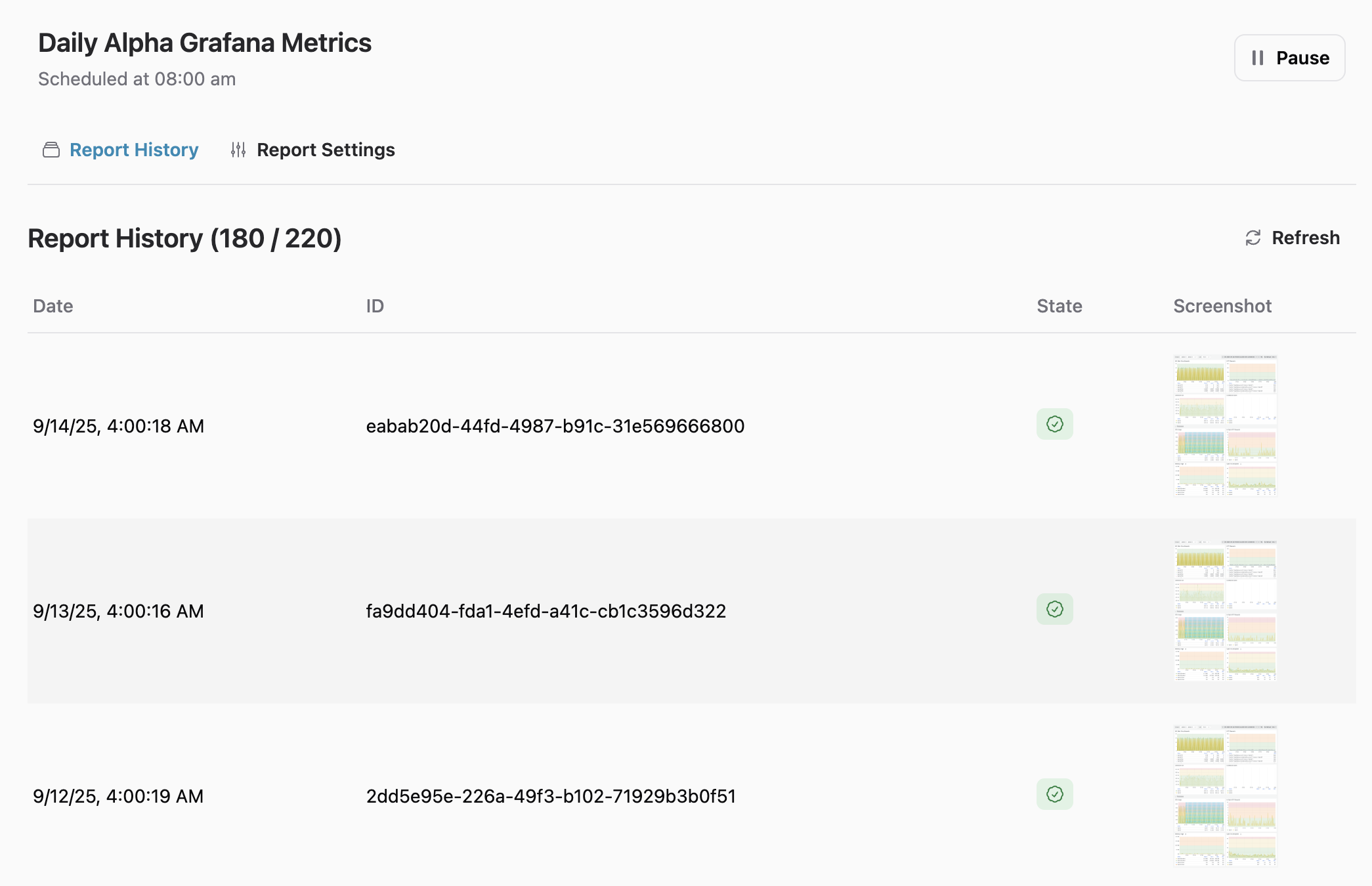 Reports History now shows failed reports alongside successful ones for better tracking.
